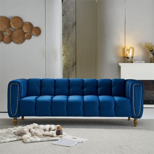 83"Modern Sofa Couch,Velvet Couch,Elegant Sofa Minimalist Design With Gold Metal Legs,3 Seater Couch For Living Room Apartment,Office-Cuddlewood - 1 of 4