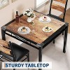Dining Table Set for 4 with Corner Protector, Kitchen Table with 4 Upholstered Chairs, for Small Space, Dining Room, Apartment - 4 of 4