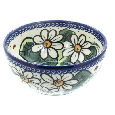 Blue Rose Polish Pottery Ladybug Cereal/Soup Bowl