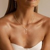 Y-Shaped Drop Pendant Necklace for Women, 14K Gold/Silver Plated with CZ Accents - 2 of 4