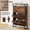GARPROVM Mid-Century Wood Shoe Cabinet with 3 Flip Doors & Removable Shelves Entryway Shoe Storage - 2 of 4