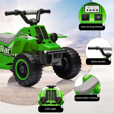 6V Green Kids Quad with Rechargeable Battery