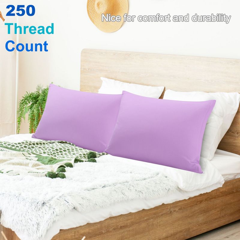 PiccoCasa Cotton Pillow Cover Cases Zippered Pillowcases 2 Pcs, 2 of 7
