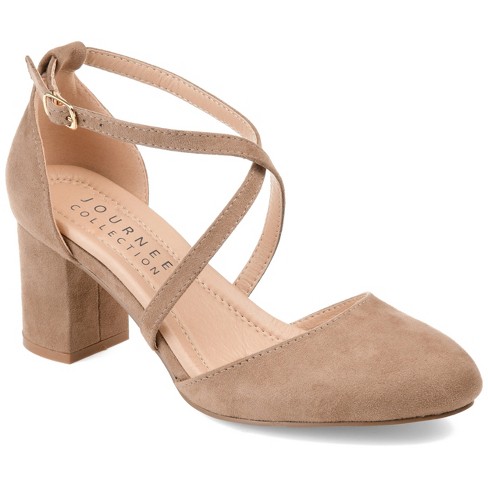 Taupe closed shop toe heels