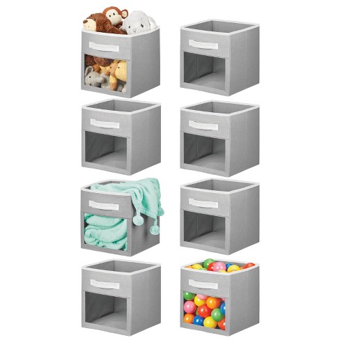 Mdesign Fabric 8-section Baby Nursery Drawer Organizer Bins, 3 Pack,  Gray/white : Target