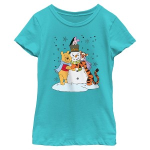 Girls Winnie the Pooh Snowman and Friends Hug T Shirt - 1 of 4