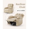 Leather Recliner Chair, Manual Recliner w/Comfortable Arms and Cup Holders for Living Room CF8011 - Cognac, Medium - 2 of 4