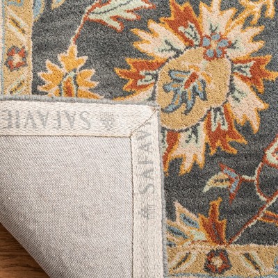 Classic Dark Grey and Ivory Hand-Tufted Wool Rug