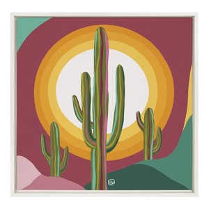 Kate and Laurel Sylvie Joshua Trio Framed Canvas by Erika Wynn, 22x22, White - 1 of 4