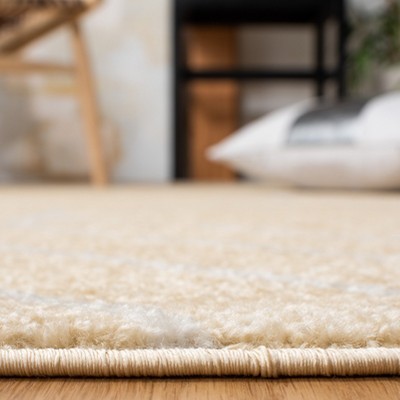 Gold and Light Grey Geometric Synthetic Area Rug, 5'1" x 7'6"