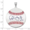 Black Bow Jewelry Sterling Silver Robin Yount Signature LG Enamel Baseball Pendant - 4 of 4