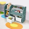 Infans Kids Toy Storage Organizer w/ 2-Tier Bookshelf & Plastic Bins - 3 of 4