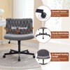 Modern Armless Criss Cross Office Desk Chair, 26" Wide Seat Chair, 300 lbs Weight Capacity, Swivel, Cross Leg Base, Teddy Plush Chair, Hard Floor - 2 of 4