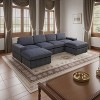 AndMakers 130 in. W Square Arm 6-piece U Shaped Microfiber Modern Sectional Sofa in Dark Gray - 2 of 4