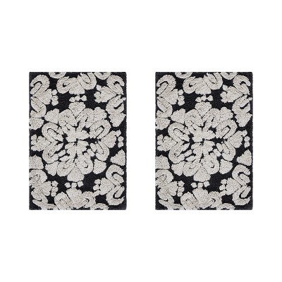 Medallion Collection 2 Piece 100% Cotton Tufted Bathroom Rug Set  with Non-Slip Backing, Machine Washable, Tumble Dry Bath Mat