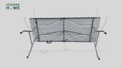 Granite White 6' Folding Table with Powder-Coated Steel Legs