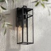 John Timberland San Lucas 18 3/4" High Modern Outdoor Wall Light Fixture Mount Porch House Exterior Weatherproof Sand Black Metal Clear Glass Shade - 2 of 4