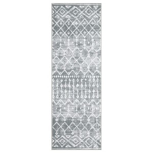 Washable Modern Farmhouse Area Rug for Living Room Bedroom, Ultra Thin Non Slip Stripped Lines Print Dining Room Carpet for Home Office - 1 of 4