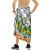 HAPPY BAY Men's Beachwear Wraps Swim Bath Trunk Swimsuit Regular Surfing Swimwear Summer Sarong Long Pareo Beach Wrap One Size Gray, Tree - 3 of 4