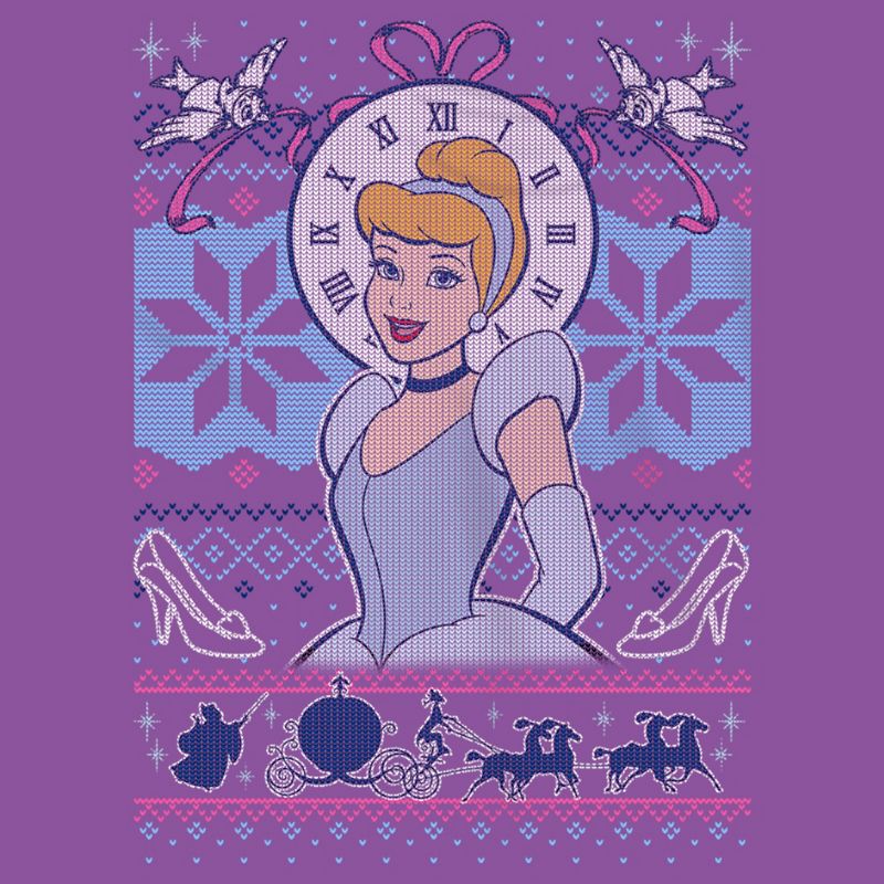 Girl's Disney Cinderella Christmas Sweater T-Shirt, 2 of 5