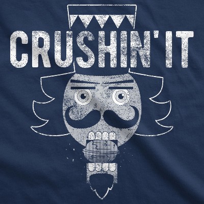 Мужские футболки Crazy Dog T-Shirts, Inc. Mens Crushin It T Shirt Funny Christmas Nutcracker Tee - Crazy Dog Men's T Shirt Gift For Christmas Navy L — фото 2