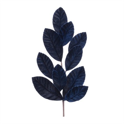 Glittered Magnolia Leaf Spray (Set of 12)