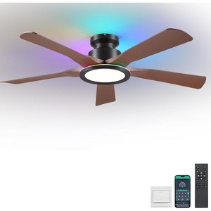 52 Inch Modern Ceiling Fan,Flush Mount Ceiling Fan  with Light.for Living Room,Bedroom - 1 of 4
