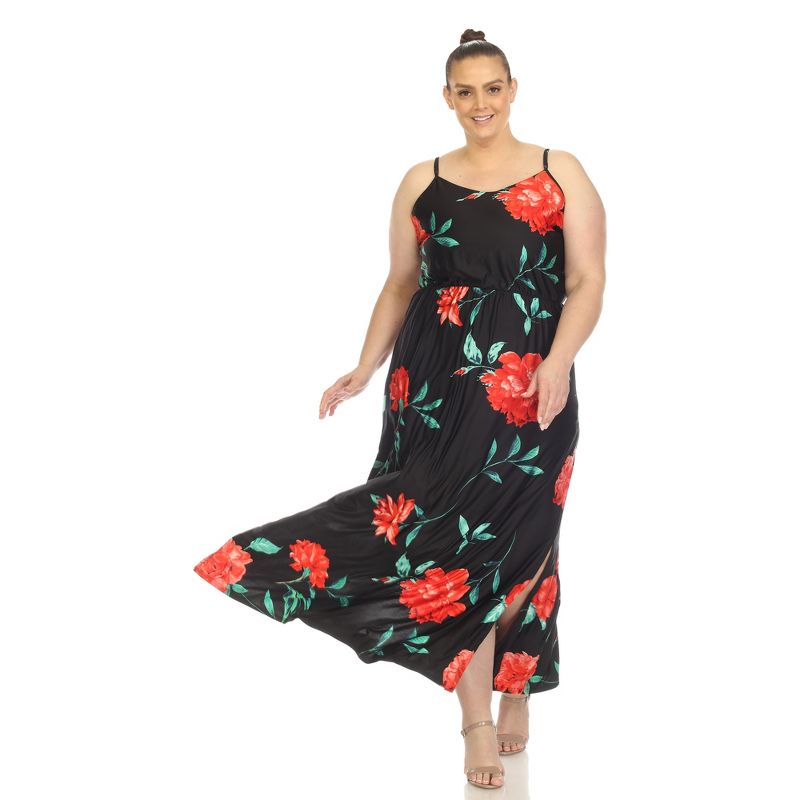 Plus Size Floral Strap Maxi Dress, 6 of 7
