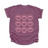 S.W.Smiley Love Smiley Grid - Women's Garment Dyed Graphic T-Shirt - 3 of 4