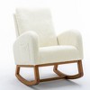 Sapphtopaz Accent Chair Teddy Glider Rocking Chairs Upholstered Nursery Comfy Chair with High Backrest Modern Accent Chairs for Living Room - 4 of 4