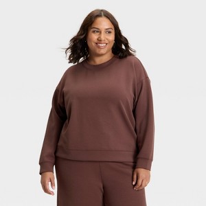 Women's Airy Sleek Ribbed Crewneck Sweatshirt - All In Motion™ - 1 of 3