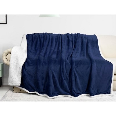 Catalonia Navy Blue Fleece Blanket For Bed, Super Soft Fleece Plush ...