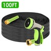 iMountek "100FT Non-Expandable Garden Hose – Kink-Free, Lightweight with 10-Pattern Nozzle, Storage Bag & Hook" Black - image 2 of 4