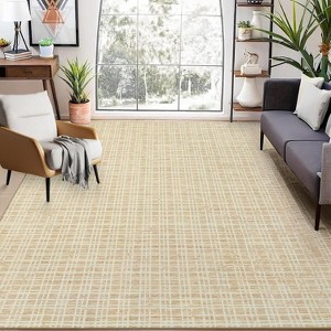 TackView Washable Checkered Area Rugs, Throw Carpet for Bedroom Living Room Entrance Laundry Bathroom Plaid Modern Farmhouse Rug - 1 of 4