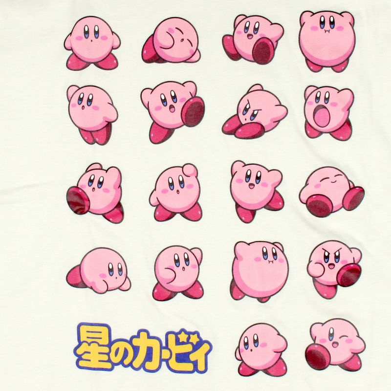 Kirby Mens' Pink Alien Expressions of Kirby Grid Design Printed T-Shirt, 4 of 5