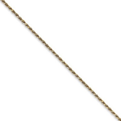 Black Bow Jewelry 1.15mm, 14k Yellow Gold, Diamond Cut Solid Rope Chain Necklace