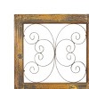 36" x 14" Wood Scroll Window Inspired Wall Decor with Metal Scrollwork Relief Brown - Olivia & May - 4 of 4
