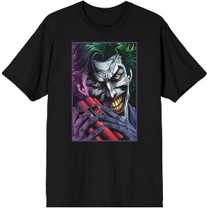 Men's Black Batman T-shirt, Joker with TNT - 1 of 1