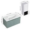 ChicFurnit Bathroom Vanities Floating Vanity with Drop Shaped Resin Sink and Soft Close Doors for Bathroom, Green, 35.8"*18.2"*18.2" - 3 of 4