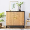 Vynxaria Elegant Entrance Service Cabinet: Unique Design, Adjustable Shelves, High-Quality MDF, Anti-Tip Safety, Durable & Stable with Brass Handle - 2 of 4