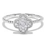 H.J. Namdar 0.18 ct tw Rope Edge Clover Diamond Ring 14K Gold Natural Diamonds - 2 of 4