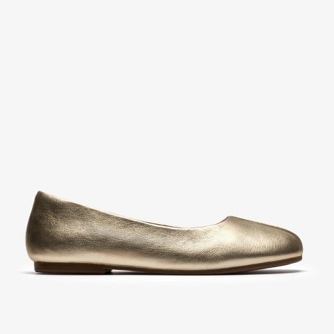 Обувь Clarks Womens Livia Lily Gold Leather Shoes 6 Medium