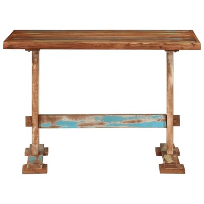 vidaXL Dining Table Multicolor Solid reclaimed wood Medium