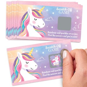 Big Dot of Happiness Unicorn Party Game Scratch Off Cards, Fun Party Activity for Kids, Rainbow Unicorn Birthday Game for Girls - 22 Count - 1 of 4