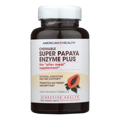 American Health Super Papaya Enzyme Plus Chewable - 180 Chewable Tablets