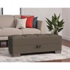 HomeRoots 52" Brown Chenille Tufted Storage Ottoman - 2 of 4