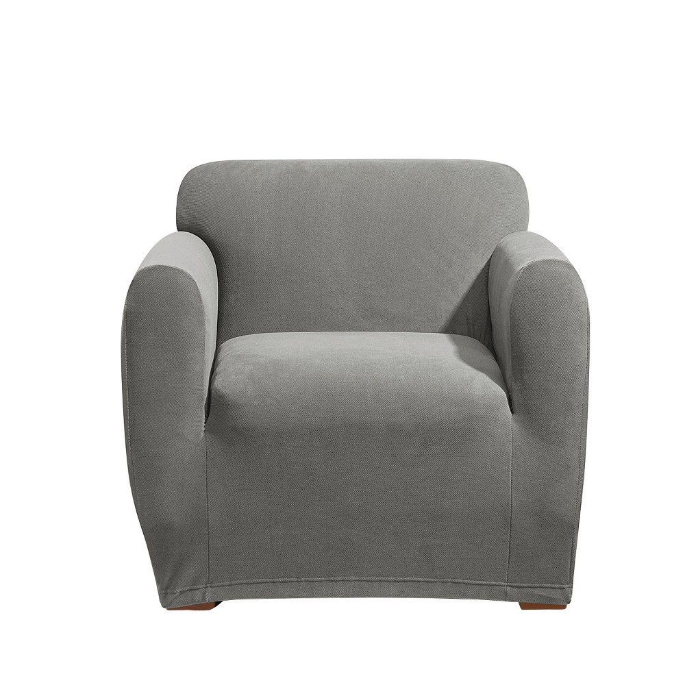 Photos - Furniture Cover Stretch Knit Chair Slipcover Gray - Sure Fit