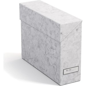 Bigso Lovisa Fiberboard Label Frame - 12 File Storage Box - Sturdy Paperwork Storage Box with Metal Label Holder - 3.7in x 13in x 9.4in - 1 of 4