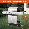 ZAFRO 4 Burner BBQ Propane Gas Grill, 42,000 BTU Stainless steel Gas Grill with Two Side Storage Shelves,Barbecue Gas Grill for  Backyard Cooking - 2 of 4