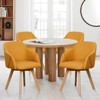 Bekrvio Swivel Dining Chairs with Arm Set of 4 - Modern Linen Upholstered Accent Desk Chairs with Solid Wood Legs for Kitchen,Living Room - 4 of 4